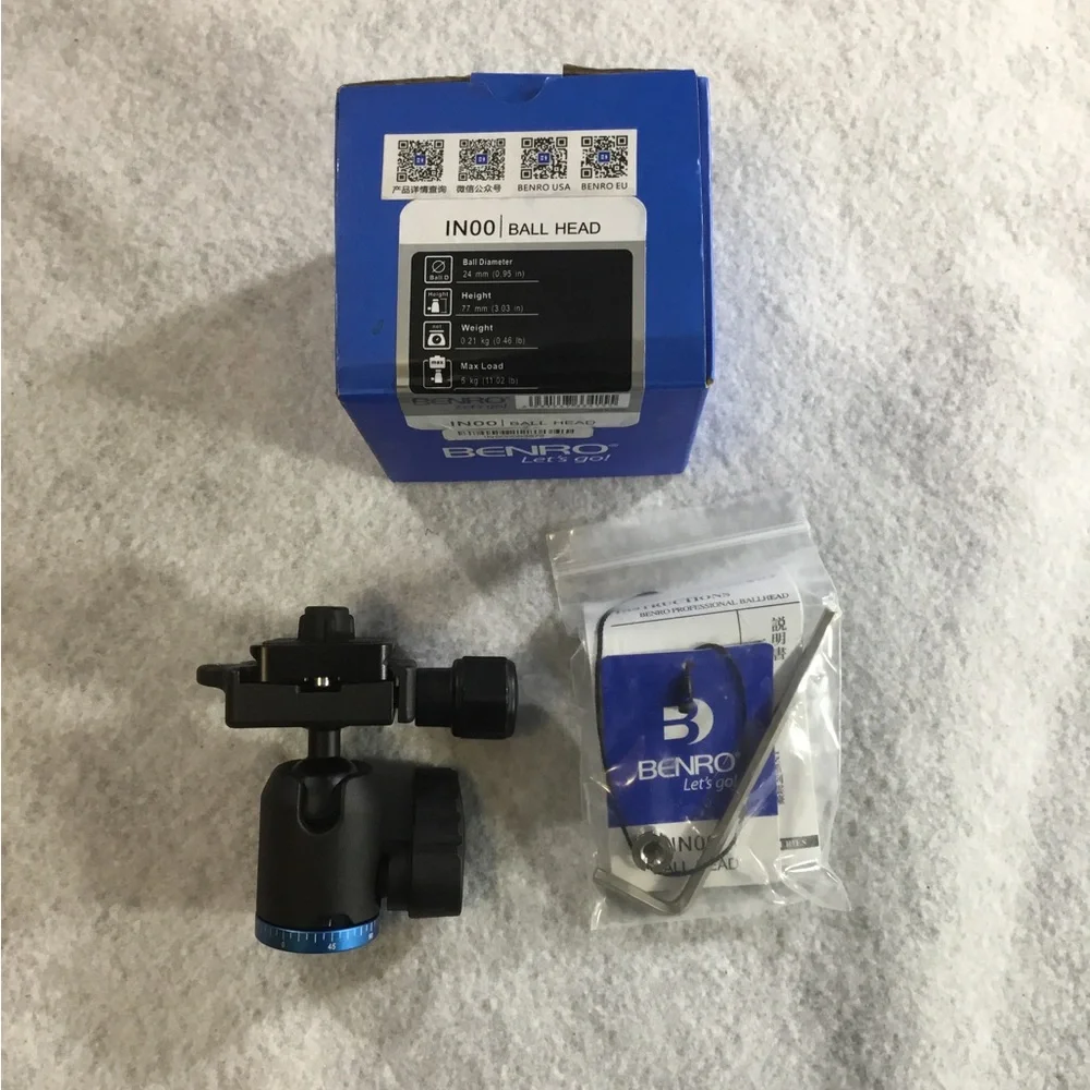 Black & Blue Ball Head with Quick Release - Camera Tripod Accessory